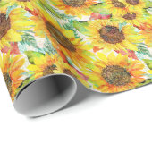 ロマンチックなヒマワラララッピング紙 ラッピングペーパー (ロールコーナー)