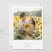 ロマンチックなヒマワリの写真ミニマ結婚リスト 招待状 (正面)