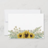 ロマンチックなヒマワリの水彩 出欠カード (裏面)