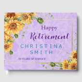 ロマンチックなヒマワリの水色引退パーティー ゲストブック (正面)