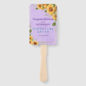 ロマンチックなヒマワリの水色引退パーティー ハンドファン (正面)