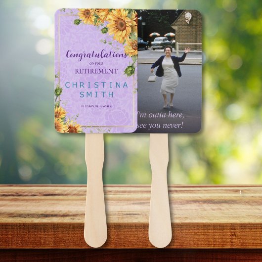 ロマンチックなヒマワリの水色引退パーティー ハンドファン