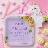 ロマンチックなヒマワリの水色引退パーティー ペーパープレート (パーティー)