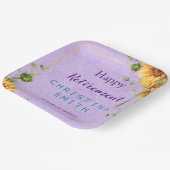 ロマンチックなヒマワリの水色引退パーティー ペーパープレート (傾斜あり)