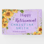 ロマンチックなヒマワリの水色引退パーティー 横断幕 (横)