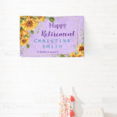 ロマンチックなヒマワリの水色引退パーティー 横断幕 (インサイチュ)