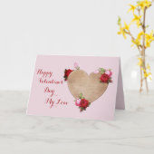 ロマンチックなビクトリア式バレンタインデー カード (黄色い花)