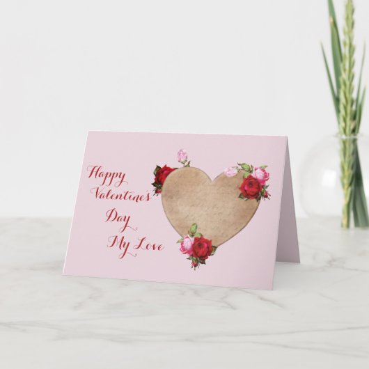 ロマンチックなビクトリア式バレンタインデー カード (正面)