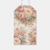 ロマンチックなビンテージの花柄にバラ  ギフトタグ (裏面)