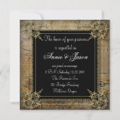 ロマンチックなビンテージターコイズターコイズピーコックウェディング 招待状 (裏面)