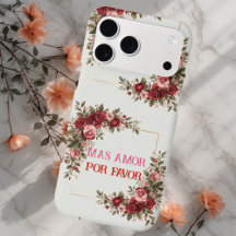 ロマンチックなビンテージローズフレームのデザイン "Mas Amor Por Favor" 