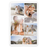 ロマンチックなビーチの写真コラージュ マグネット (縦)