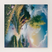 ロマンチックなビーチの夢信じ:自分自身のポスター ジグソーパズル (横)