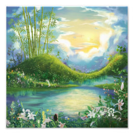 ロマンチックなビーチの夢信じ:自分自身のポスター フォトプリント           