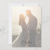 ロマンチックなビーチオンビーチ2写真結婚の 招待状 (裏面)