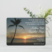 ロマンチックなビーチサンセットウェディング招待状 招待状 (スタンド正面)