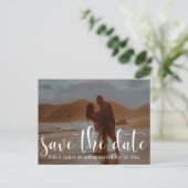 ロマンチックなビーチ写真タイポグラフィ30日付を保存1 案内ポストカード (スタンド正面)