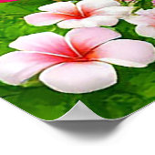 ロマンチックなビーチ海シーンとフローラアーチ ポスター (角)