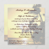 ロマンチックなビーチ結婚式のお祝い 招待状 (正面/裏面)