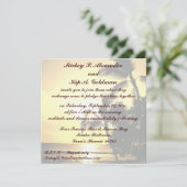 ロマンチックなビーチ結婚式のお祝い 招待状 (スタンド正面)