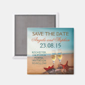 ロマンチックなビーチ結婚式セーブザデートマグネット マグネット (正面/裏面)