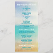 ロマンチックなビーチ結婚式プログラデーショングラム – ブルーシー プログラム (裏面)