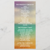 ロマンチックなビーチ結婚式プログラム – サンセットライトシー プログラム (裏面)