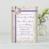 ロマンチックなビーチ結婚式 招待状 (スタンド正面)