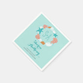 ロマンチックなビーチ結婚財宝の紙ナプキンス スタンダードカクテルナプキン (角)