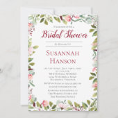 ロマンチックなピオニーとユーカリのブライダルシャワー 招待状 (正面)