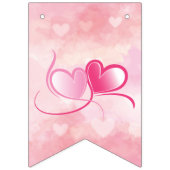 ロマンチックなピンクとクリムゾンがバレンタインデーに バンティングフラッグ (第1の旗)