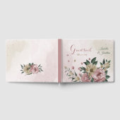 ロマンチックなピンクとシャンパンの結婚花 ゲストブック (全面)