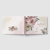 ロマンチックなピンクとシャンパンの結婚花 ゲストブック (全面)