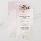 ロマンチックなピンクとシャンパンの結婚花 メニュー (正面/裏面)