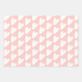 ロマンチックなピンクとホワイトのハート ラッピングペーパーシート (正面3)