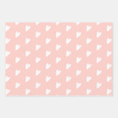 ロマンチックなピンクとホワイトのハート ラッピングペーパーシート (正面2)