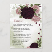 ロマンチックなピンクと梅の花の緑の詳細 エンクロージャーカード (正面)