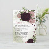 ロマンチックなピンクと梅の花の緑の詳細 エンクロージャーカード (スタンド正面)