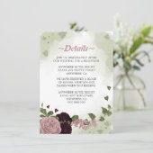 ロマンチックなピンクと梅の花の緑の詳細 エンクロージャーカード (スタンド正面)