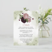 ロマンチックなピンクと梅の花の緑の詳細 エンクロージャーカード (スタンド正面)