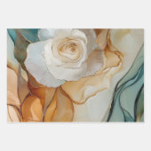 ロマンチックなピンクと白のバラの花のブライズシャワー ラッピングペーパーシート (正面3)