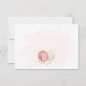 ロマンチックなピンクと白の花結婚の金ゴールド サンキューカード (裏面)