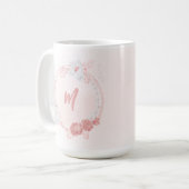 ロマンチックなピンクと白の花 コーヒーマグカップ (正面左)