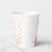 ロマンチックなピンクと白の花 ゴールドの植物学 紙コップ (右)