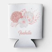 ロマンチックなピンクと白結婚の花 缶クーラー (正面)