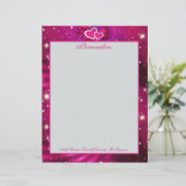 ロマンチックなピンクと紫のハート、弓と星 (スタンド正面)