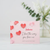 ロマンチックなピンクと赤いハートバレンタインデーのカード (スタンド正面)