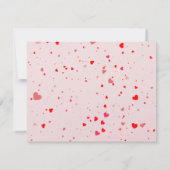 ロマンチックなピンクと赤いハートバレンタインデーのカード (裏面)