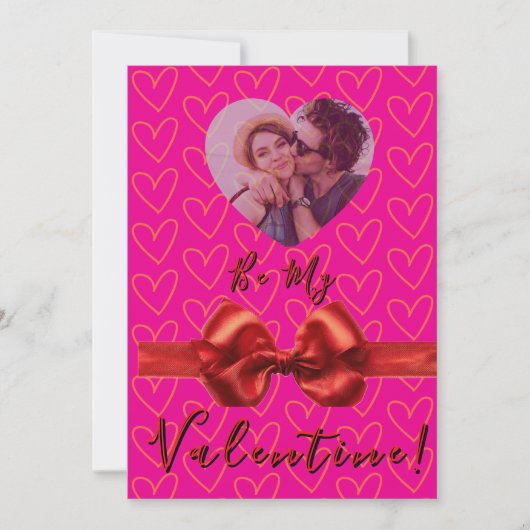 ロマンチックなピンクと赤のバレンタインデーのカード シーズンカード (正面)