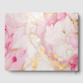 ロマンチックなピンクと金ゴールド結婚マーブルズゲストブック ゲストブック (裏面)